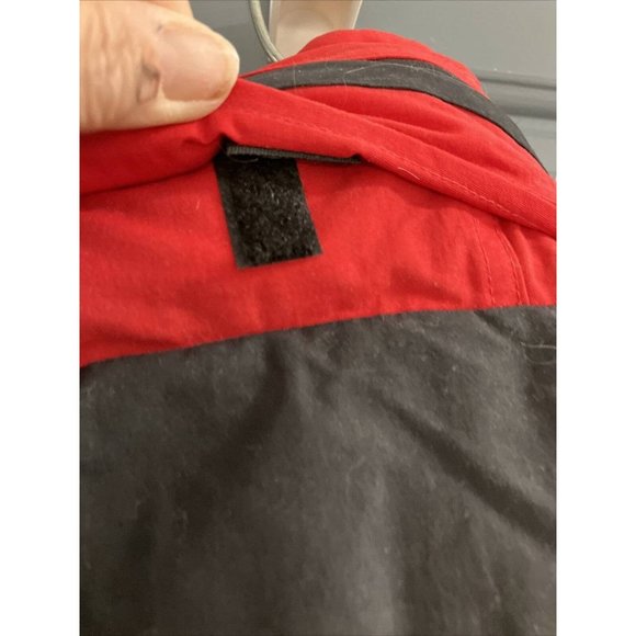 LL Bean Coat Mens Large Parka Coat Hidden Hoodie Black Red Outdoor Adult OP928 - Picture 10 of 10